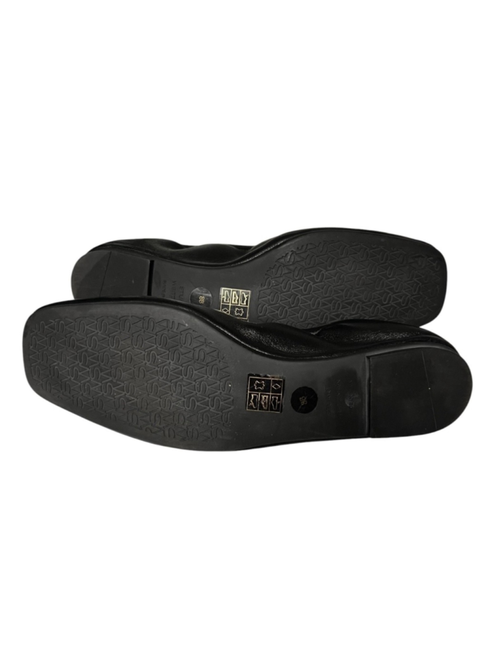 Stuart Weitzman Black Bardot Leather Ballet Flats Shoes Size 8 - Picture 10 of 11